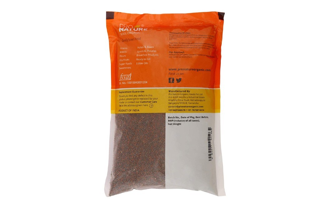 Pro Nature Organic Mustard Seeds    Pack  500 grams